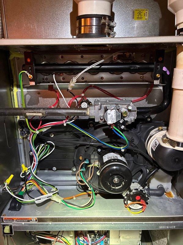 Completed comprehensive furnace maintenance on 3-year-old heating system. Performed full system inspection including burner assembly, heat exchanger, blower motor, control board, and all electrical connections. All components found operating within normal parameters with no issues identified.
