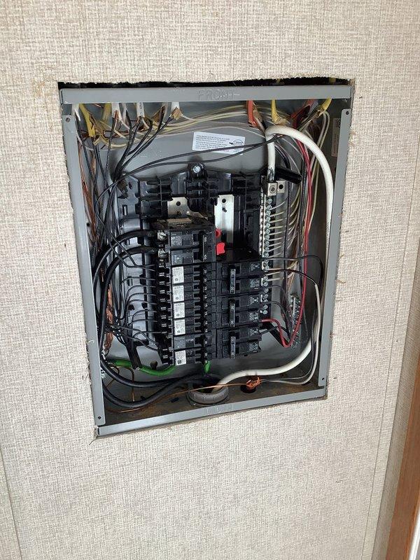 # Electrical Service - No Power

Responded to report of half the residence experiencing flickering lights and major appliances (washer/dryer) operating at reduced capacity. Upon inspection, discovered a lost phase condition at the outdoor meter base serving the multi-unit building. Coordinated with utility company to address the issue at the service entrance equipment. Verified proper voltage restoration across all circuits, confirmed all breakers were functioning correctly in the main distribution panel, and tested affected circuits to ensure full power restoration to all areas of the residence. All lighting and appliances returned to normal operation following repair.