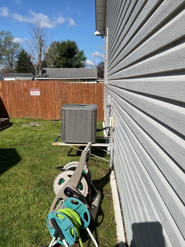 Completed preventive maintenance service on 6-year-old Lennox air conditioning system as part of recurring MVP maintenance program. Performed comprehensive inspection of outdoor condenser unit, verified proper operation of all components, and confirmed system is functioning within manufacturer specifications for the cooling season.