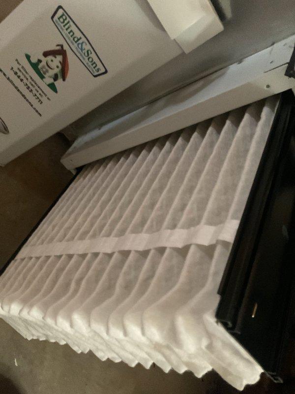 Completed preventative maintenance on 6-year-old Lennox air conditioning system. Replaced air filter with new pleated filter and performed standard cooling system inspection of outdoor condenser unit to ensure proper operation for the season.