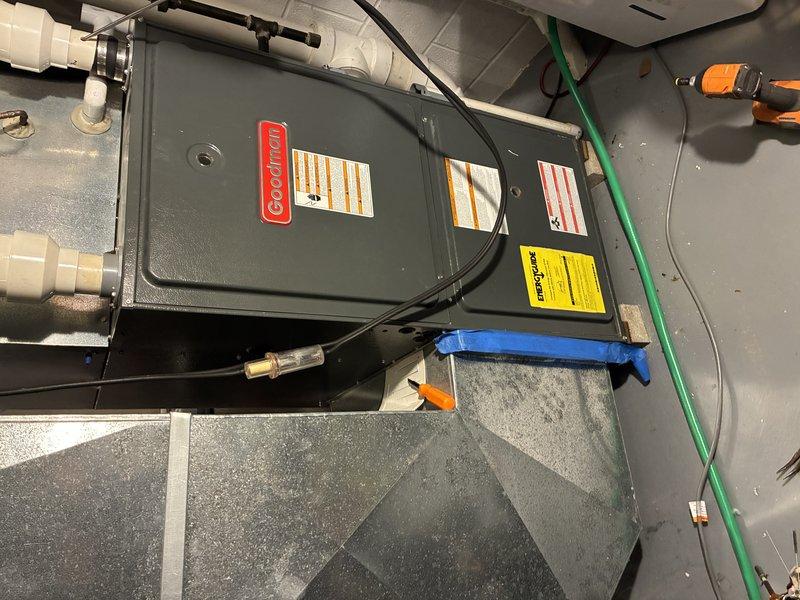 Responded to no-heat call on 5-year-old Goodman gas furnace. Upon arrival, confirmed heating element was activating but unit failed to ignite. Diagnosed and replaced faulty ignitor assembly. Tested system through multiple heating cycles to verify proper ignition sequence and flame sensor operation. Furnace now heating normally with all safety controls functioning as designed.
