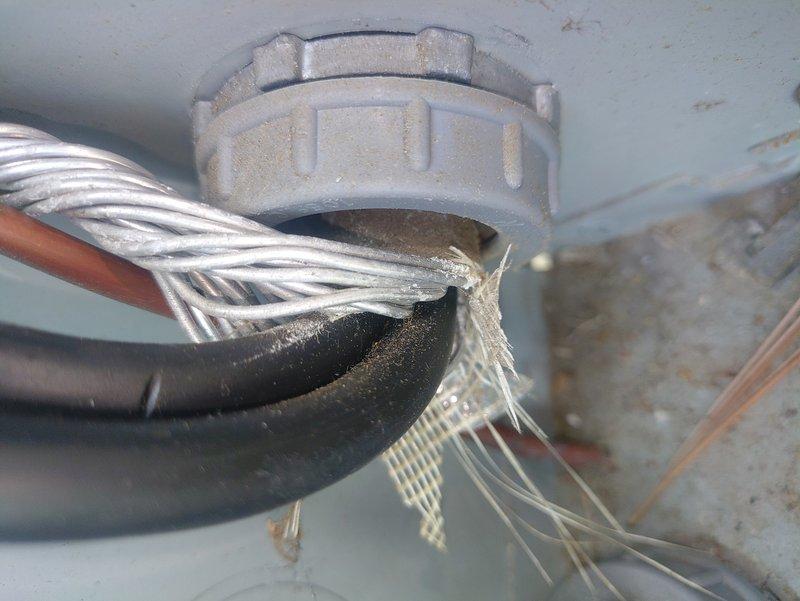 Responded to intermittent power loss affecting kitchen microwave and stove circuits. Upon inspection, discovered severe corrosion and rust on electrical terminal block connections serving these appliances. Corroded terminals were creating poor contact and intermittent power delivery, posing a potential fire hazard. Replaced damaged terminal block, cleaned and secured all wire connections, and verified proper power supply to both appliances to eliminate the intermittent fault condition.