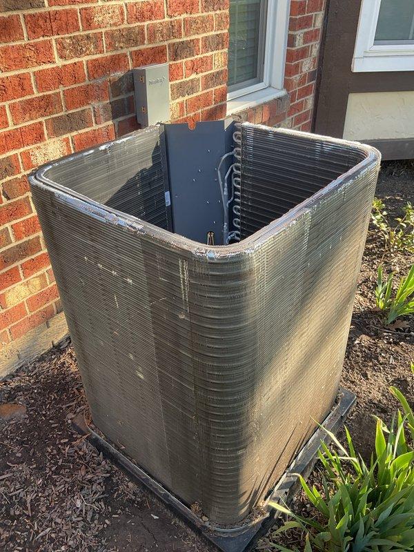 Completed annual cooling maintenance and AC tune-up on a 9-year-old air conditioning system. Performed comprehensive MVP inspection with system found operating properly. Verified outdoor condensing unit performance and documented supply air temperature of 94.0°F at ductwork, confirming adequate cooling operation and system functionality.