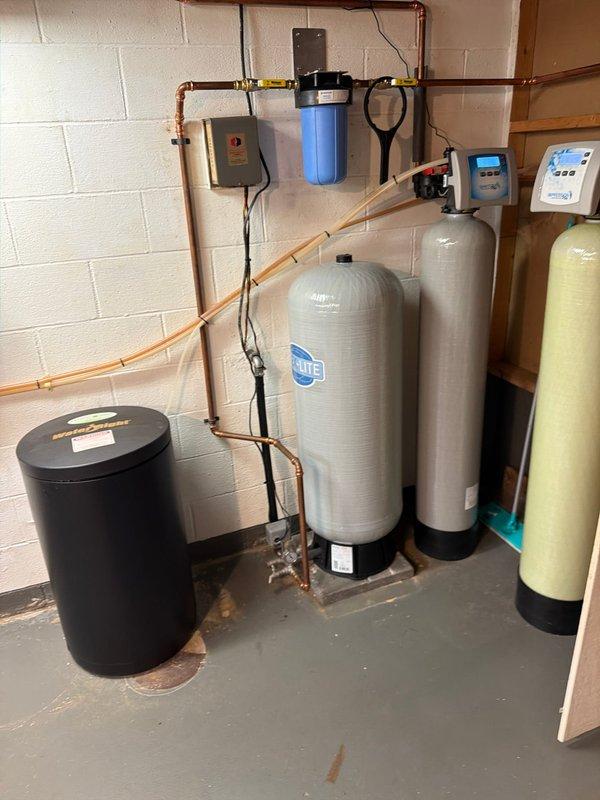 Completed salt delivery service for water softening system, delivering 8 bags of salt as requested by customer. Salt was retrieved from warehouse pallet and delivered to the property at the scheduled time. Inspected existing water treatment equipment including pressure tanks, filtration system, and softener unit to ensure proper operation.