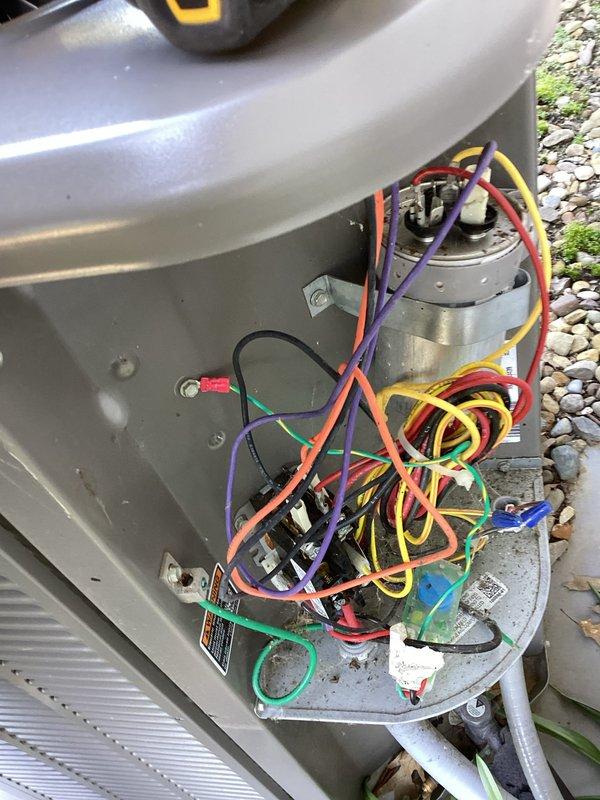Completed routine MVP cooling maintenance visit on residential HVAC system. Performed comprehensive inspection of outdoor condensing unit, accessing electrical compartment to examine capacitor, contactor, and wiring connections. All electrical components showed proper operation with secure terminations and no signs of wear or overheating. Verified system functionality and confirmed unit is operating within normal parameters for continued reliable cooling performance.