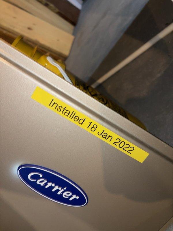 Responded to no heat call on 6-7 year old Carrier furnace with recurring issues from previous winter. Upon inspection, accessed control compartment and evaluated electronic control board, relay module, and associated wiring connections. Verified installation date of January 2022 and documented system configuration. Performed diagnostic assessment of control components and wiring harness to identify cause of heating failure and prevent future occurrences.