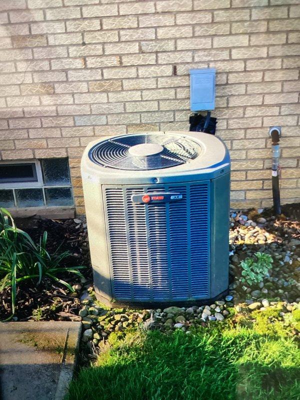 Completed preventive maintenance service on a 10-year-old Trane air conditioning system for MVP customer. Performed comprehensive inspection of outdoor condenser unit and indoor air handler, verified proper operation of all components, and documented system condition with photographs. All equipment found operating within normal parameters with no immediate repairs required.