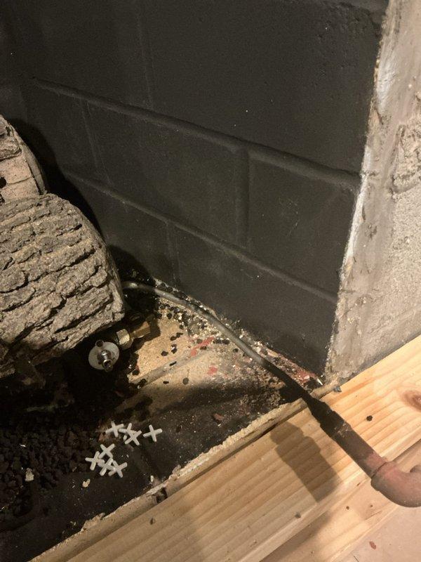 Performed diagnostic inspection and pressure test on gas valves serving fireplace unit during customer's fireplace renovation project. Tested gas line connections and shutoff valves for leaks to ensure system integrity and safety prior to renovation work proceeding. All gas valves tested and confirmed secure with no leaks detected.