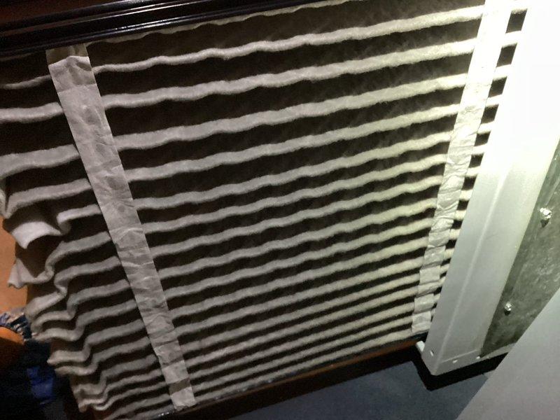 Completed preventive maintenance cooling visit on Trane outdoor condensing unit located behind residence. Upon inspection, discovered significant dust and debris accumulation on evaporator coil fins, which was documented and measured. Performed standard maintenance protocol including system inspection, cleaning procedures, and operational testing to ensure proper cooling efficiency and system performance.