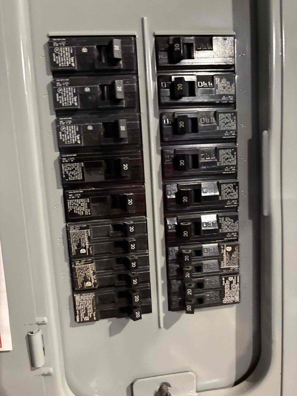 Conducted comprehensive electrical estimate for residential backup generator installation. Evaluated existing electrical panel capacity and configuration, documenting current breaker arrangement and available space for generator integration. Customer has natural gas service available and HOA approval in place for the installation. Assessed panel compatibility for automatic transfer switch installation, photographed existing electrical infrastructure including main breaker panel and circuit distribution system to determine proper sizing and connection requirements for proposed generator system.