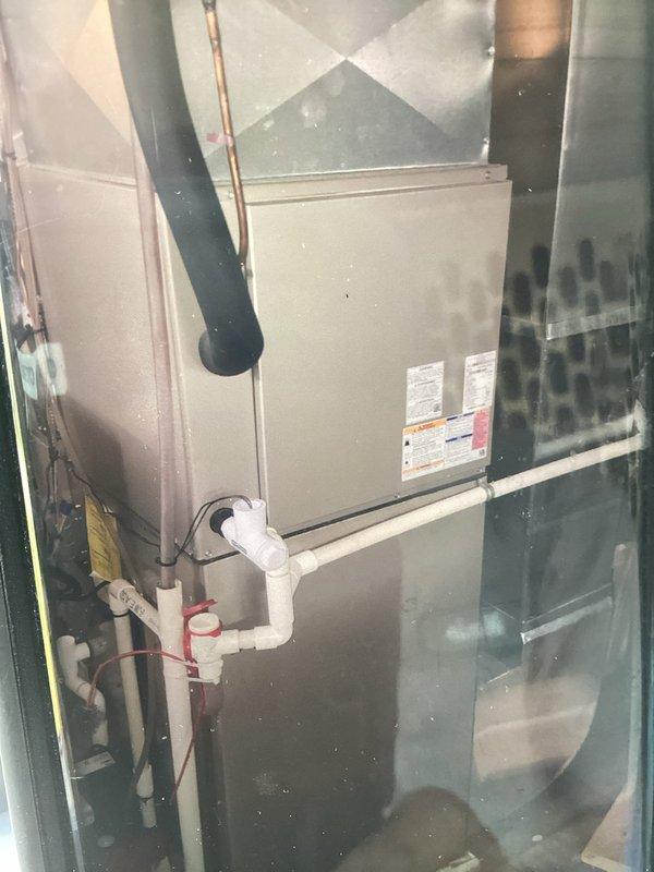 Completed scheduled BS-MVP cooling maintenance visit on 10-year-old residential HVAC system. Performed comprehensive inspection of air handler unit, blower assembly, condensate drain lines, and associated ductwork connections. All components found operating within normal parameters with typical wear consistent with system age. Verified proper airflow, checked electrical connections, and confirmed drain line functionality. System tested and left in full operational condition.