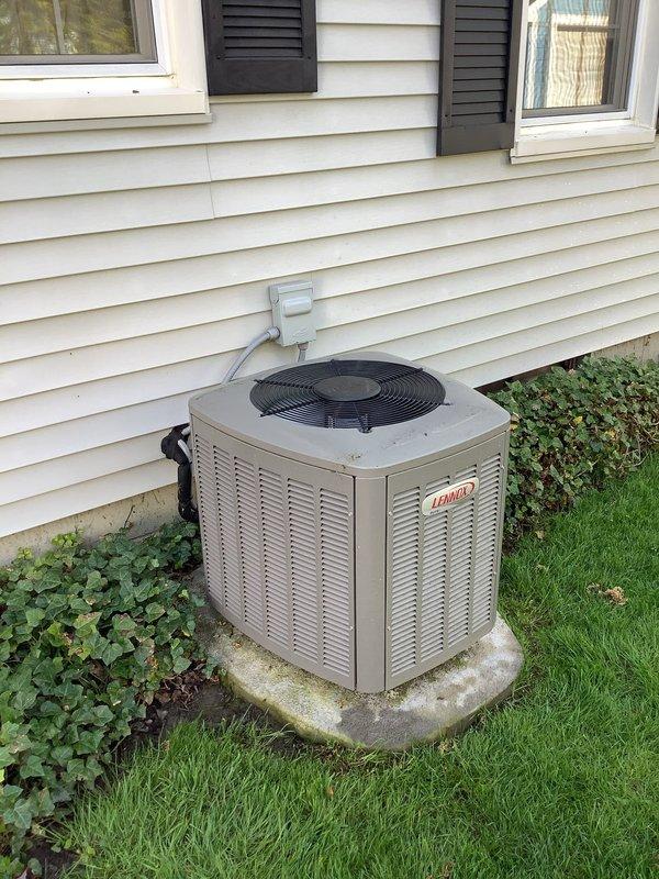 Completed comprehensive MVP cooling maintenance on Lennox air conditioning system. Performed thorough inspection of outdoor condenser unit and indoor furnace components, verified proper operation of all equipment, checked refrigerant levels, cleaned condenser coils, inspected electrical connections and disconnect box, examined ductwork and PVC condensate drain lines for proper function. All systems operating within normal parameters upon completion of scheduled maintenance visit.