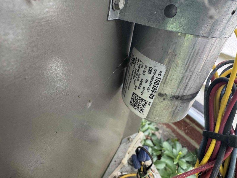Completed routine cooling maintenance on 8-year-old air conditioning system as part of MVP recurring service program. Performed comprehensive system inspection including electrical connections, capacitor testing with digital multimeter showing 6.48A draw, and visual assessment of blower motor assembly which displayed minor surface oxidation and patina consistent with unit age. All components found operating within normal parameters and system cleared for continued operation.