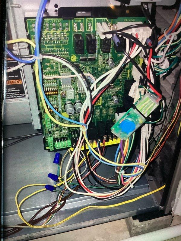 Completed scheduled MVP cooling maintenance visit. Performed comprehensive system inspection including examination of control board circuitry, electrical connections, and blower assembly. Verified proper operation of all electronic components, wire terminations, and fan wheel condition. All systems functioning within normal parameters with no deficiencies noted.