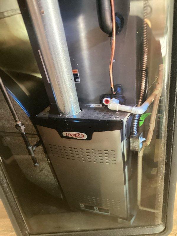 Completed MVP cooling maintenance visit on two-unit system. Performed comprehensive inspection and preventive maintenance on Lennox furnace and air handler unit, including checking refrigerant lines, drainage systems, and all associated components. Both units operating within normal parameters; no issues identified during service call.