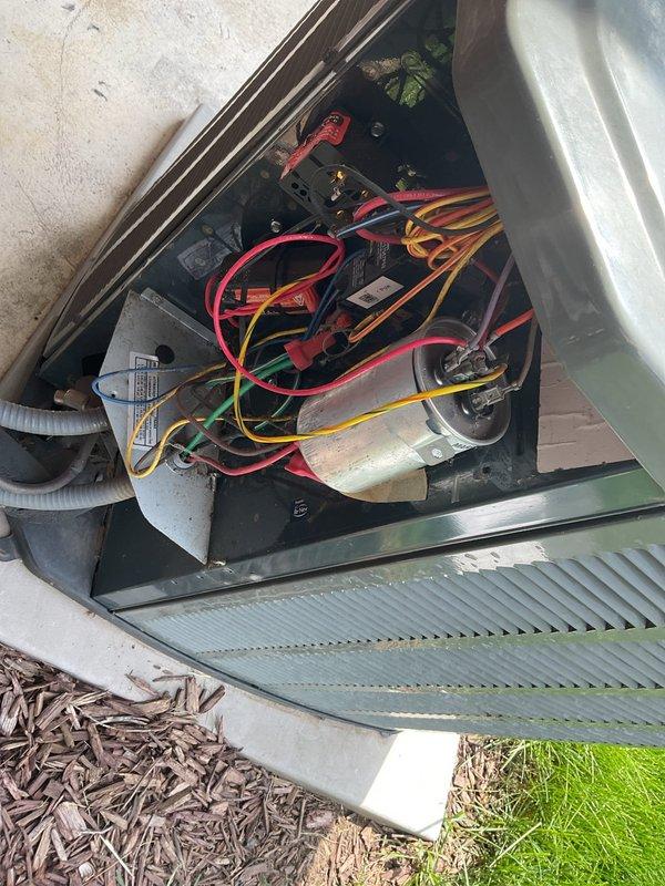 Completed MVP recurring maintenance visit on 8-year-old air conditioning system. Inspected electrical components and replaced dual run capacitor, which showed signs of wear consistent with unit age. Verified all electrical connections, checked refrigerant levels, and confirmed proper system operation upon completion.