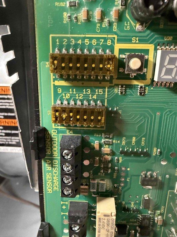 Completed scheduled MVP cooling maintenance visit. Performed comprehensive system inspection including control board examination, verified all electrical connections and components on the main PCB, and inspected indoor discharge air sensor connections. Documented system condition with detailed photos of control board assembly, integrated circuits, and internal cabinet components to confirm proper operation of all HVAC controls and electrical systems.