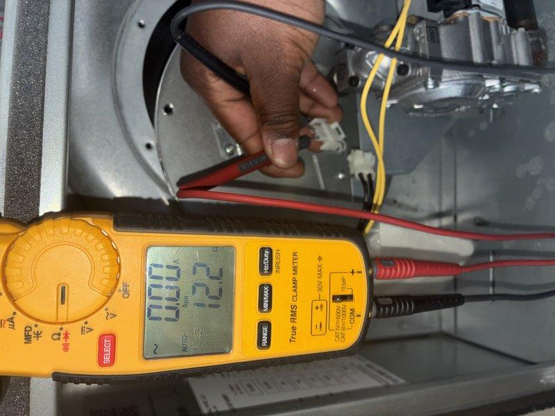 Completed scheduled preventive maintenance on basement-mounted heating system. Performed comprehensive system diagnostics using digital multimeter to verify electrical components, connections, and voltage readings. Inspected wall-mounted heating unit, tested operational functionality, and confirmed all components operating within manufacturer specifications. System found to be in good working condition with no immediate repairs required.