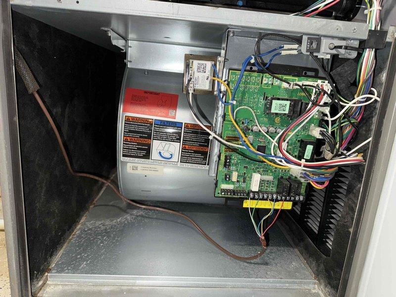 Completed MVP cooling maintenance on one-year-old air conditioning system. Replaced control boards and electrical components that had been ordered and received, ensuring proper system operation and verifying all connections, wiring harnesses, and safety controls were functioning correctly.