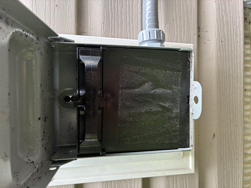 Completed scheduled BS-MVP cooling maintenance visit on 4-year-old outdoor HVAC system. Performed comprehensive inspection of air handler unit, including examination of blower motor assembly, electrical connections, and control board components. All wiring connections were secure with no signs of overheating or degradation. Verified proper operation of blower motor and associated relay modules. Inspected heat exchanger coils and found them in acceptable condition with normal accumulation of outdoor debris. Checked exterior electrical disconnect box and noted heavy condensation present on exterior surface, consistent with high humidity conditions. All system components operating within normal parameters. Unit functionality confirmed with no immediate service needs identified.