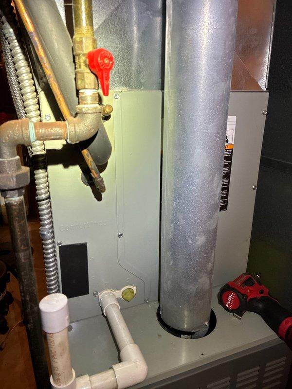 Completed BS-MVP cooling maintenance visit on 15-year-old residential air conditioning system. Performed thorough inspection of outdoor condensing unit electrical components, including capacitor (P291-4004RS) and contactor assembly, verifying all wire connections and terminals were secure. Inspected indoor air handler unit and associated ductwork, refrigerant lines, and drainage system to ensure proper operation and identify any potential issues related to system age.