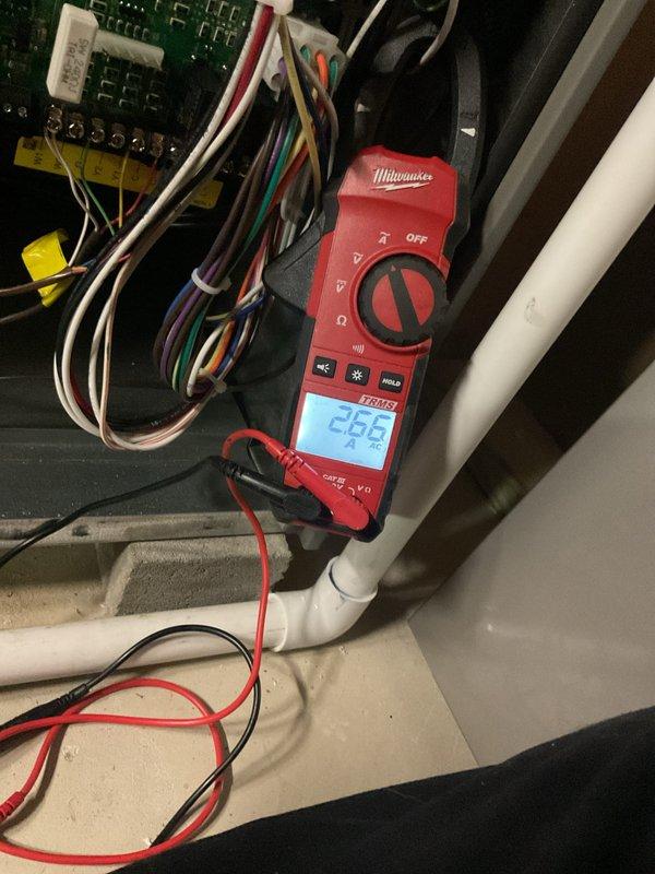 Completed scheduled MVP heating maintenance visit on furnace system. Performed comprehensive electrical diagnostics using digital multimeter, measuring voltage readings of 23.6V at control board and conducting resistance testing showing 42 ohms on system components. Inspected circuit board connections, terminal blocks, and all electrical wiring for proper operation and safety compliance.