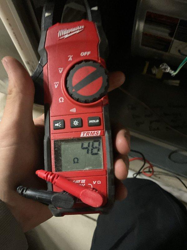 Completed scheduled MVP heating maintenance visit on furnace system. Performed comprehensive electrical diagnostics using digital multimeter, measuring voltage readings of 23.6V at control board and conducting resistance testing showing 42 ohms on system components. Inspected circuit board connections, terminal blocks, and all electrical wiring for proper operation and safety compliance.