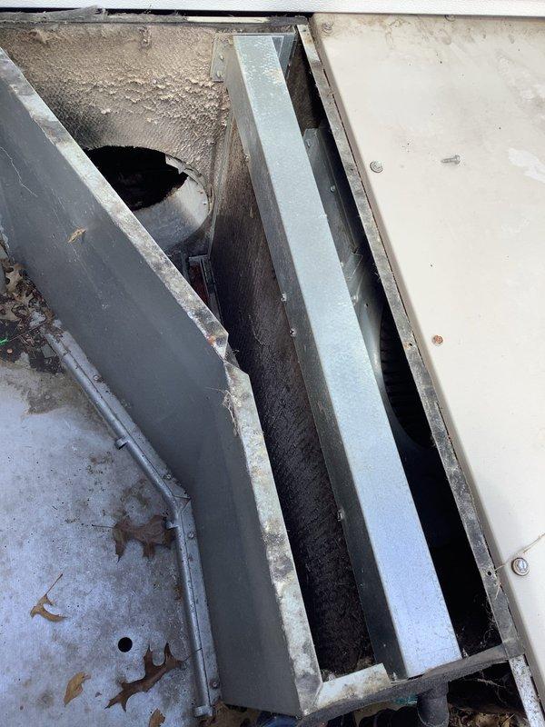 Responded to service call for 15-year-old residential air conditioning unit with reported refrigerant leak. Performed visual inspection of outdoor condensing unit and accessed air handler components to identify potential leak points. Unit showed signs of age-appropriate wear with accumulated debris around coil areas requiring further diagnostic testing to locate and confirm refrigerant leak source.