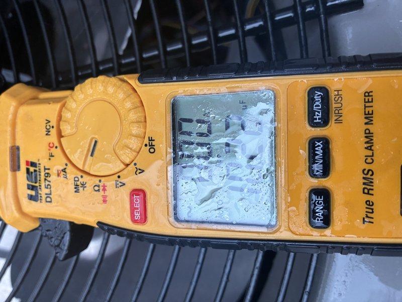 Completed scheduled preventive maintenance on 10-year-old cooling system. Performed electrical diagnostics using clamp meter to verify proper amperage draw and system performance. Unit operating within normal parameters; no issues identified during inspection.