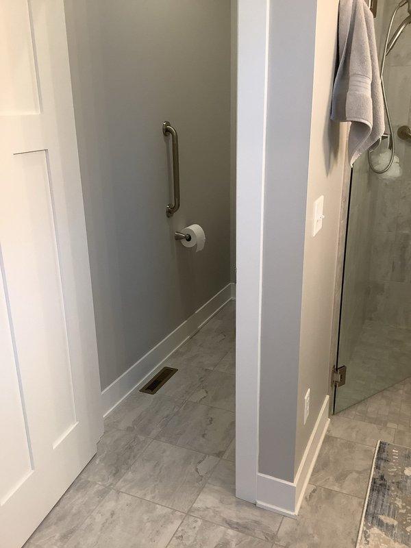Completed bidet installation in bathroom, verifying proper functionality and compatibility with existing plumbing fixtures. Delivered and stocked six bags of water softener salt from warehouse inventory to customer location.