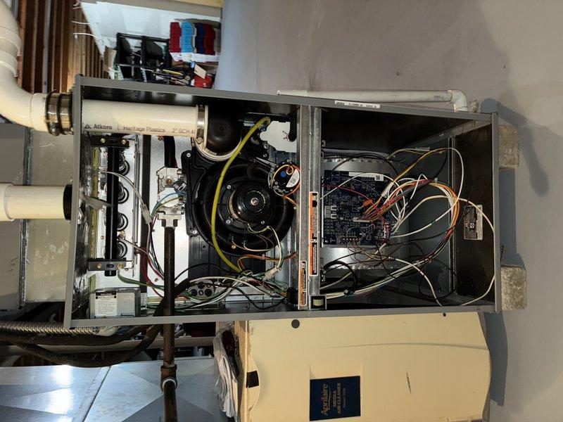 Completed scheduled preventive maintenance on 2-year-old residential air conditioning system. Performed comprehensive inspection of indoor air handler unit, including blower assembly, motor, electrical connections, and control board. Verified proper operation of all components, checked refrigerant lines and insulation integrity, and confirmed condensate drainage system functionality. All systems operating within normal parameters with no deficiencies noted.