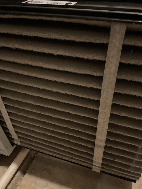 Completed scheduled cooling maintenance on residential HVAC system. System was operating properly upon arrival. Performed comprehensive tune-up including inspection of condensate drain line and air filtration system. Noted dust accumulation on return air filter, indicating normal operation since last service. Verified proper drainage through PVC condensate line. All components functioning within normal parameters at time of service completion.