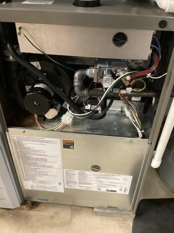 Completed scheduled maintenance visit on 6-year-old residential air conditioning system for MVP customer. Performed comprehensive system inspection, including examination of furnace interior components, electrical connections, and gas piping. Verified proper operation of blower motor assembly and checked all wire connections for secure contact. Inspected and replaced air filter with clean unit, ensuring optimal airflow and system efficiency for the cooling season.