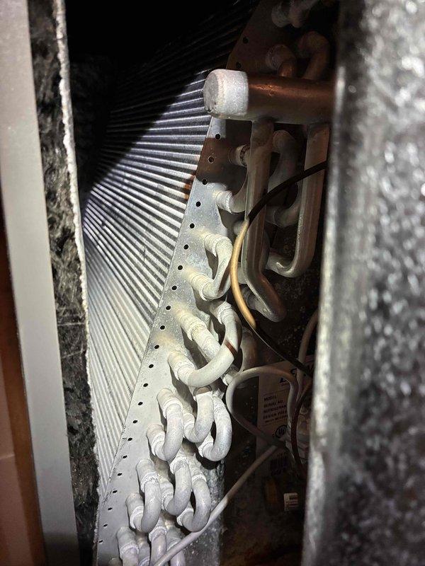 Completed spring tune-up on five-year-old air conditioning system. Performed comprehensive inspection of indoor evaporator coil and outdoor condenser unit, verifying refrigerant lines, insulation integrity, and heat exchanger fins. Inspected electrical components including capacitor, control board, and wiring connections; all found in proper working condition with no immediate service needs identified.
