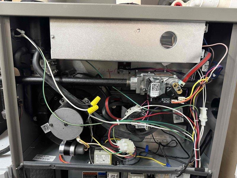 Completed scheduled air conditioning maintenance visit for MVP customer. Performed comprehensive system inspection including examination of control board, gas valve assembly, and electrical connections. All wiring, components, and safety devices were found to be in proper working condition with secure connections throughout the system.