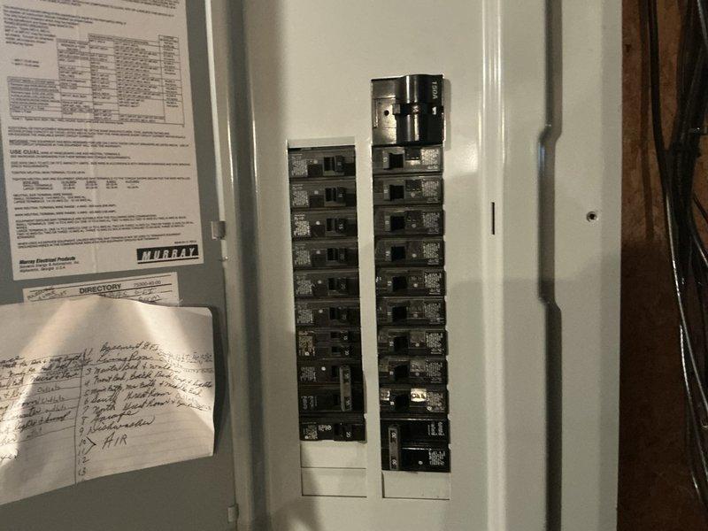Conducted comprehensive electrical site assessment for Generac generator installation. Evaluated existing Murray electrical panel configuration, documented current circuit breaker layout and capacity, and photographed panel specifications including manufacturer labeling and circuit directory. Assessed available space and electrical infrastructure to determine optimal integration points for generator transfer switch and associated wiring requirements.