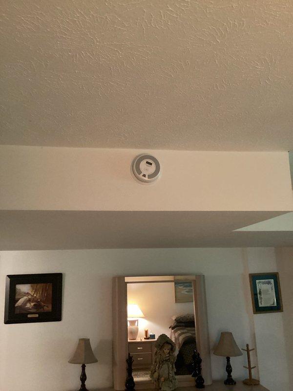 Replaced six smoke detectors throughout the residence, including installation of new units in two bedrooms that previously lacked proper smoke detection coverage. All detectors were mounted to code specifications on ceilings with proper clearances from walls and corners. Verified power connections and tested all units for proper functionality upon completion.