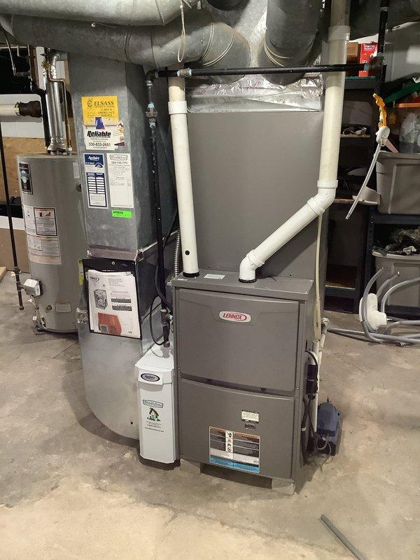 Completed routine cooling system maintenance on Lennox HVAC unit. Inspected and tested capacitor, contactor, and electrical connections in outdoor condensing unit, verified proper operation of all components. Examined condenser coil fins and confirmed system functionality. All equipment found in good operational condition with no issues requiring immediate attention.