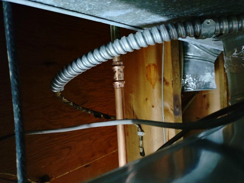 Replaced two exterior hose bibs with frost-free sillcocks to prevent freezing damage during cold weather. Installed new shut-off valves for both fixtures to provide proper isolation and control of water supply. All copper supply lines were properly secured to structural framing with appropriate mounting brackets, and connections were tested for proper operation and leak-free performance.