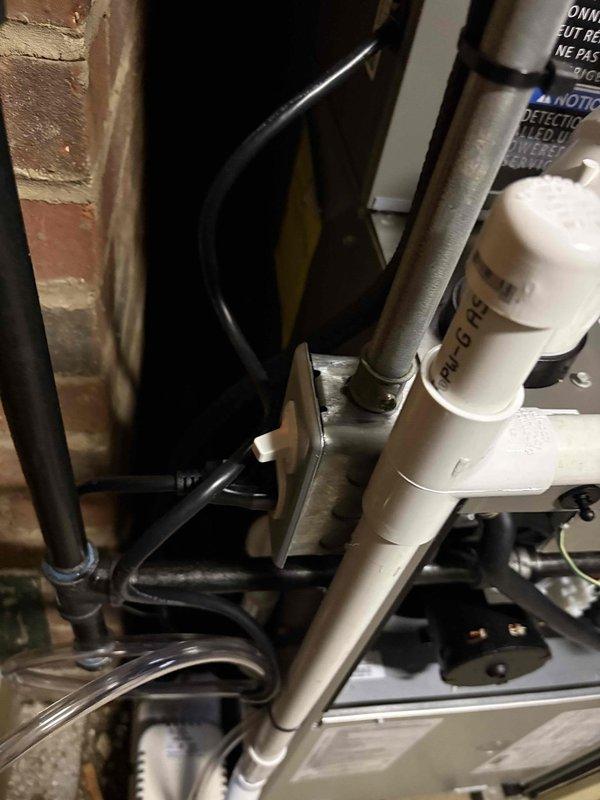 Completed installation of 90% efficiency furnace and air conditioning system with 600 CFM capacity. Installed new HVAC equipment including condensing unit, evaporator coil, furnace, electrical components, refrigerant lines, condensate drain system with ball valve shutoff, and all associated piping and conduit. System tested and verified operational with proper airflow and refrigerant charge.