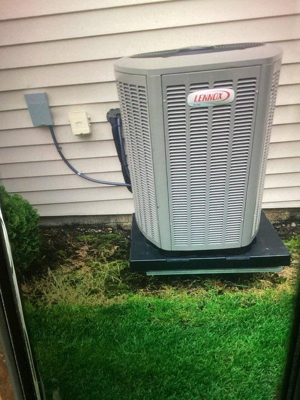 Completed MVP cooling maintenance visit on Lennox air conditioning system. Performed comprehensive inspection of outdoor condenser unit, verified proper operation, and replaced two 25-amp fuses in the electrical disconnect to ensure reliable system performance and prevent potential electrical failures.
