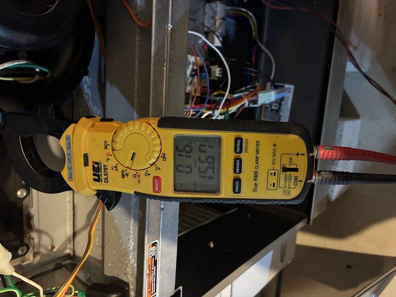 Completed preventive maintenance inspection on Lennox condensing unit for MVP customer. Performed electrical diagnostics using clamp meter, measuring amperage at 0.55A and voltage at 126.5V to verify proper compressor operation and system performance. All measurements within manufacturer specifications, unit operating normally with no deficiencies noted.
