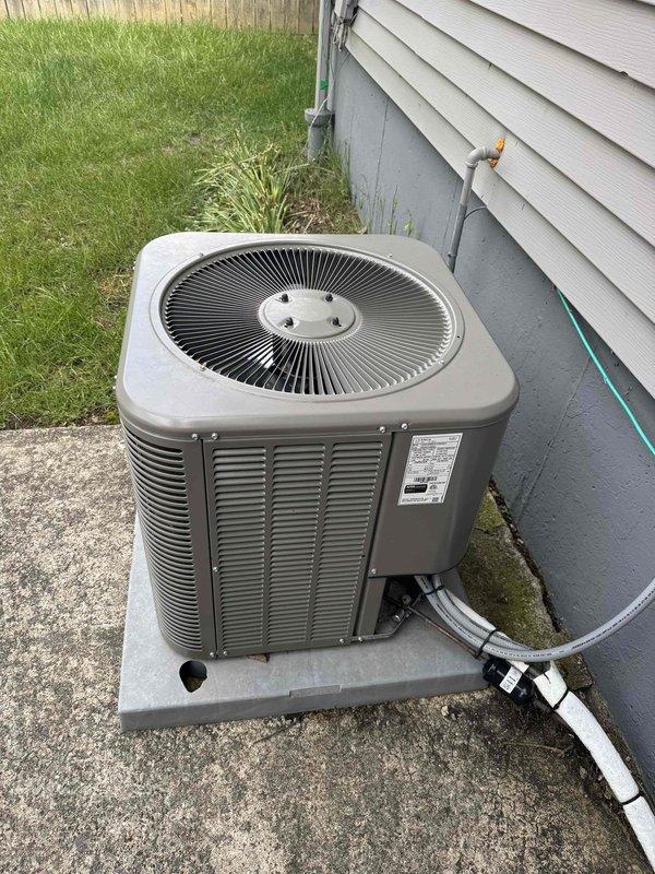 Performed post-storm inspection and system evaluation on residential air conditioning unit. Conducted thorough assessment of outdoor condenser unit, refrigerant line set, and associated components to verify operational integrity following recent weather event. All systems checked and confirmed to be functioning properly with no storm-related damage detected.