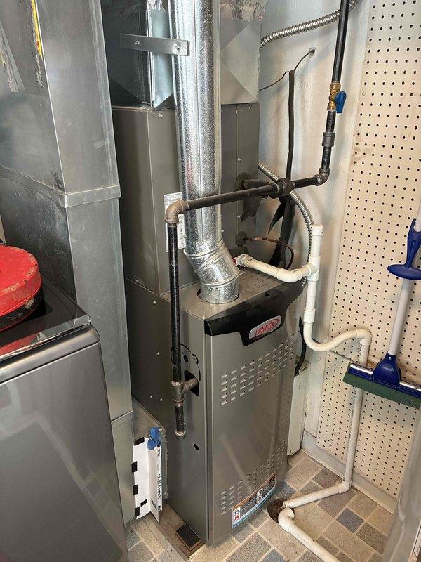 Completed annual preventative maintenance and tune-up on 4-year-old Coleman furnace system. Performed comprehensive inspection of furnace control board, verified all electrical connections and components functioning properly, checked gas valve operation and burner assembly, inspected heat exchanger for cracks or deterioration, tested ignition system, verified proper venting and condensate drain operation, and confirmed all safety controls operational. System operating within manufacturer specifications with no issues found.