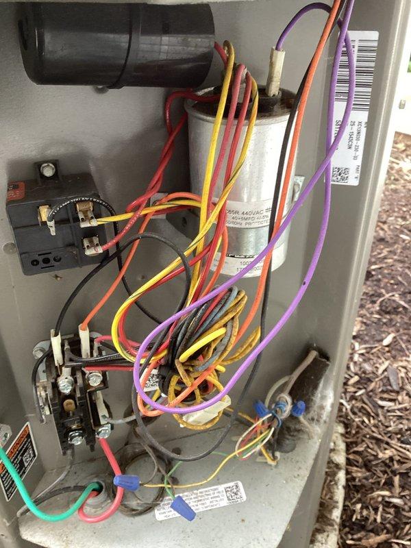 Completed BS-MVP cooling maintenance visit on 8-year-old system. Performed standard seasonal inspection of outdoor unit, including visual assessment of electrical components, capacitor, contactor, and wiring connections. Verified proper operation of service disconnect and fuse assembly. System components found in good working condition with no immediate repairs required during this visit.