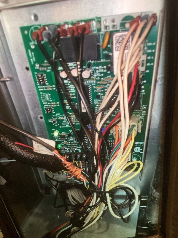 Completed routine cooling maintenance on Trane HVAC system. Performed comprehensive tune-up inspection including control board diagnostics, relay testing, and electrical connections verification. System operational and functioning properly with all components tested and confirmed in good working condition.