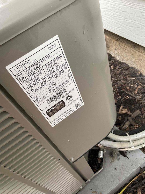 Completed preventive maintenance tune-up on 6-year-old Lennox 13ACX air conditioning system. Performed standard maintenance procedures including inspection of condenser unit, verification of proper operation, and assessment of overall system condition. Evaluated ductwork and discussed membership program renewal with property owner.