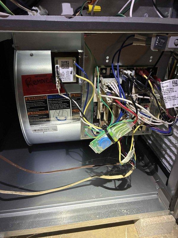 Completed routine MVP cooling maintenance visit on residential HVAC system. Performed comprehensive inspection of air handler unit, verified proper operation of all electrical components and control boards, checked refrigerant line insulation and condensate drain system functionality. All equipment found operating within normal parameters with no issues identified during this preventive maintenance service.