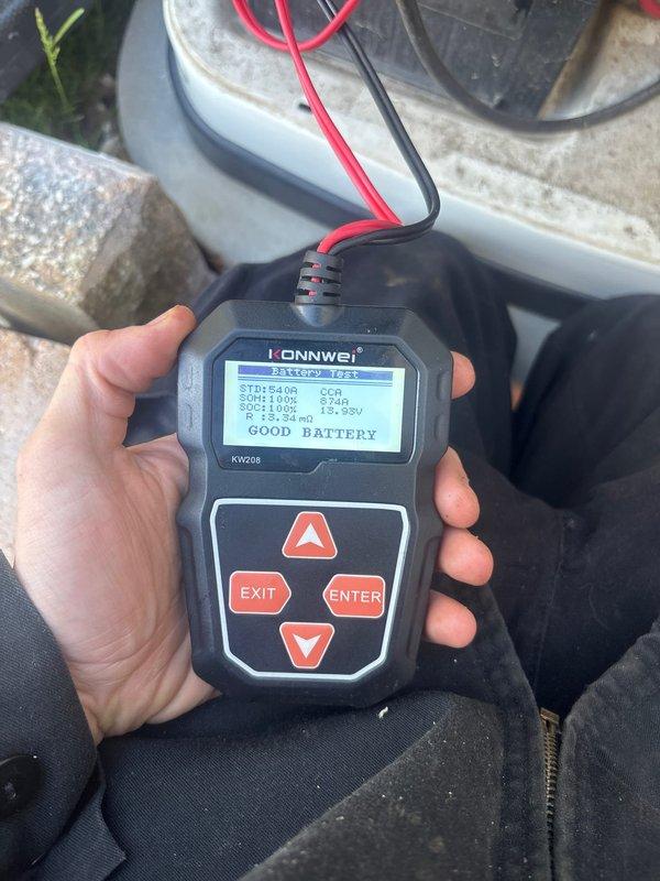 Performed scheduled preventive maintenance on residential Generac standby generator unit. Conducted comprehensive system diagnostics using digital testing equipment to verify battery voltage and overall electrical system health. Battery load test confirmed optimal performance with readings within manufacturer specifications. Inspected all exterior components including control panel, indicator lights, and ventilation louvers for proper operation. Verified unit status indicator showing normal standby mode. All systems tested and confirmed operational, ready for automatic transfer during utility power interruption.