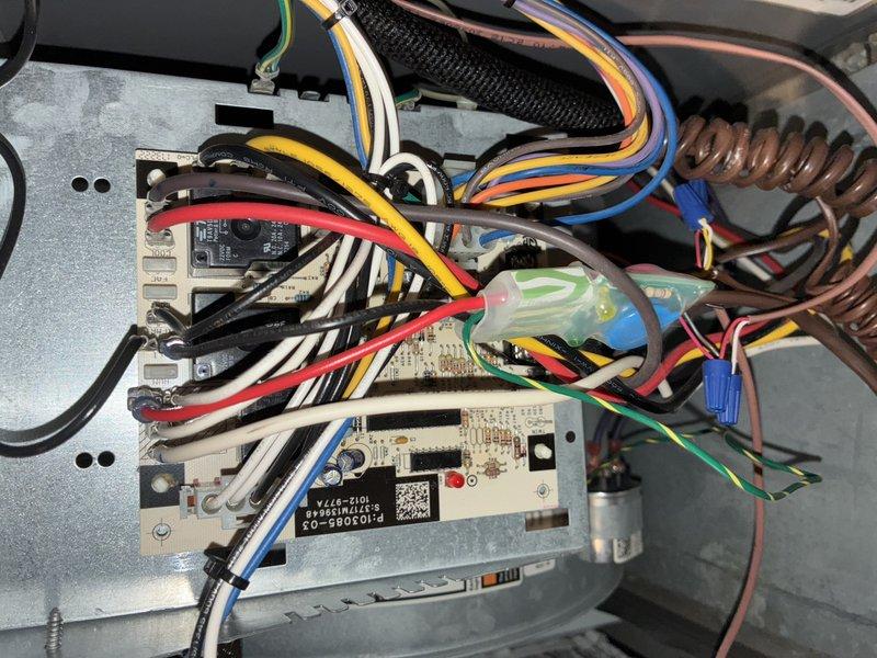 Completed routine cooling maintenance visit on 9-year-old outdoor AC unit. Performed comprehensive system inspection including control board evaluation, evaporator coil assessment, and refrigerant line connections. All electrical components, wiring connections, and circuit board functions verified operational. Coil assembly and heat exchanger examined with normal service wear noted but no immediate concerns identified.